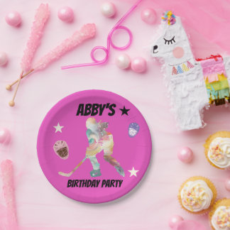 ホッケーカラフルプレーヤー紙プレート ペーパープレート