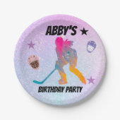 ホッケーカラフルプレーヤー紙プレート ペーパープレート (正面)