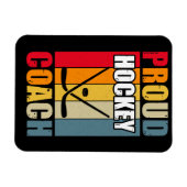 ホッケーカラフル誇りを持ったコーチ マグネット (横)