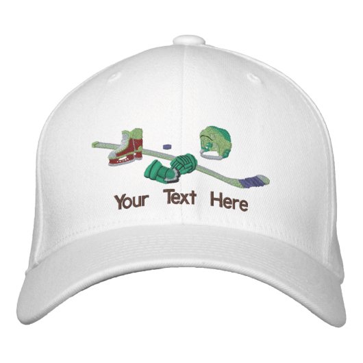 ホッケーギアカスタマイズ-  刺繍入りキャップ (正面)