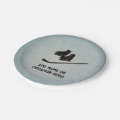 ホッケーギア – ブラックオンアイスグレー – 男性お祝い ペーパープレート (アングル)