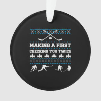 ホッケーギフトクリスマスクリスマス醜いスウェットシャツスポーツ オーナメント