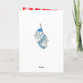 ホッケークリスマスカード – 男の子プレーヤー – 雪と赤 カード (裏面)