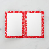 ホッケークリスマスカード – 男の子プレーヤー – 雪と赤 カード (内部)