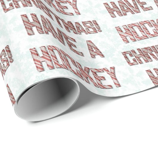 ホッケークリスマスキャンディーケーンの包み紙を持つ ラッピングペーパー (ロールコーナー)