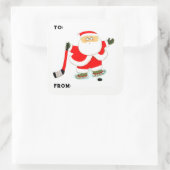 ホッケークリスマスギフトタグ スクエアシール (バッグ)