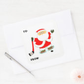 ホッケークリスマスギフトタグ スクエアシール (封筒)