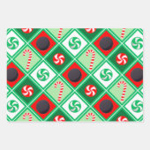 ホッケークリスマスホリデーギフトラッピング紙 ラッピングペーパーシート (正面3)