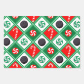 ホッケークリスマスホリデーギフトラッピング紙 ラッピングペーパーシート (正面3)