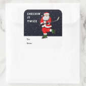 ホッケークリスマスホリデーギフトラベル スクエアシール (バッグ)