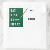 ホッケークリスマスホリデーギフトラベル 長方形シール (バッグ)