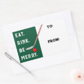 ホッケークリスマスホリデーギフトラベル 長方形シール (封筒)