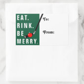 ホッケークリスマスホリデーギフトラベル 長方形シール (バッグ)