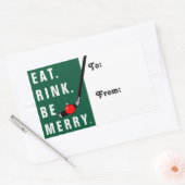 ホッケークリスマスホリデーギフトラベル 長方形シール (封筒)