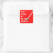 ホッケークリスマスホリデーススクエアステッカー スクエアシール (バッグ)