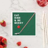 ホッケークリスマスホリデーパーティー スタンダードカクテルナプキン (インサイチュ)