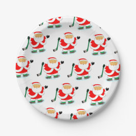 ホッケークリスマスホリデーパーティー ペーパープレート
