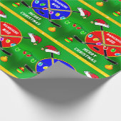 ホッケークリスマスラッピング紙パーソナライズされた, ラッピングペーパー (角)