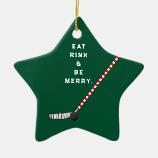 ホッケークリスマス収集可能 セラミックオーナメント (正面)