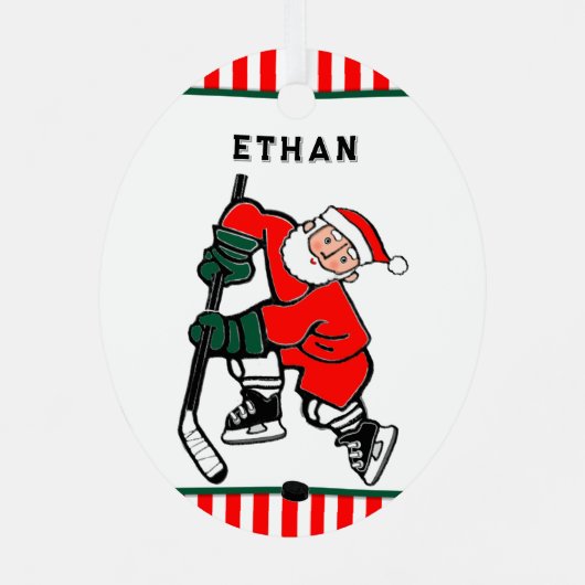 ホッケークリスマス収集可能 メタルオーナメント (裏面)