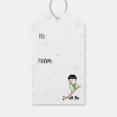 ホッケークリスマス雪だるま雪片ギフトラベル ギフトタグ (裏面)