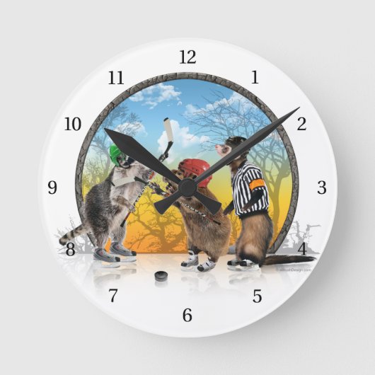 ホッケークリッタークラシックラウンドクロック ラウンド壁時計 (正面)