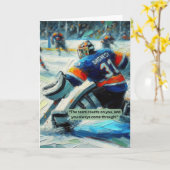 ホッケーグリーティングカードゴアリー最後の防衛線 カード (黄色い花)