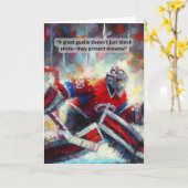 ホッケーグリーティングカードゴアリー – "夢を守る" カード (黄色い花)