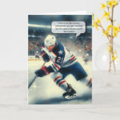 ホッケーグリーティングカードセンター遊プレーヤー – "勝ちへ" カード (黄色い花)