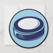 ホッケーゲームスポーツ子供の誕生日パーティーラウンド 招待状 (裏面)