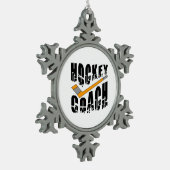 ホッケーコーチスティック スノーフレークピューターオーナメント (左)