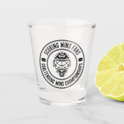 ホッケーゴアリーことわざ ショットグラス (正面)