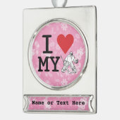 ホッケーゴアリーのクリスマスオーナメントカスタムが大好き シルバープレートバナーオーナメント (左)