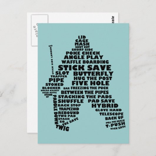 ホッケーゴアリータイポグラフィはがき ポストカード (正面/裏面)