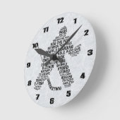 ホッケーゴアリータイポグラフィウォールクロック ラウンド壁時計 (傾斜)