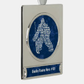 ホッケーゴアリータイポグラフィカスタムクリスマスオーナメント シルバープレートバナーオーナメント (右)