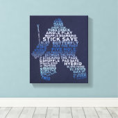 ホッケーゴアリータイポグラフィキャンバス印刷 キャンバスプリント (インサイチュ (ウッドフロア))