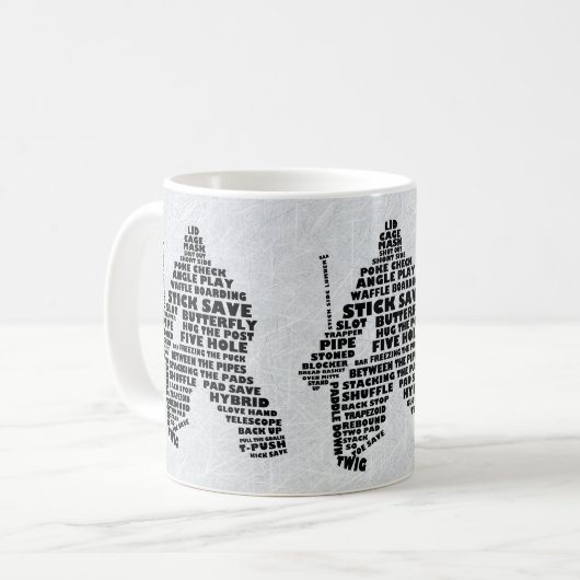 ホッケーゴアリータイポグラフィマグ コーヒーマグカップ (正面左)