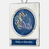 ホッケーゴアリーマスクカリグラムクリスマスオーナメント シルバープレートバナーオーナメント (左)