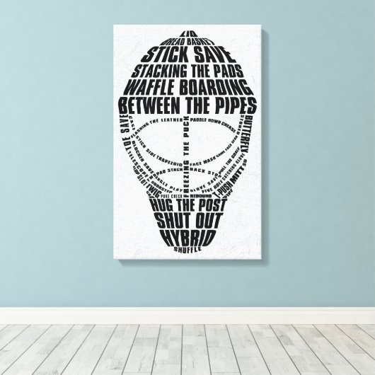 ホッケーゴアリーマスクキャンバス印刷 キャンバスプリント (インサイチュ (ウッドフロア))