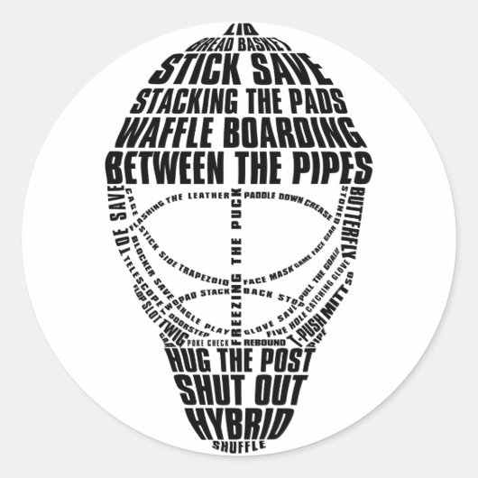 ホッケーゴアリーマスクステッカー ラウンドシール (正面)