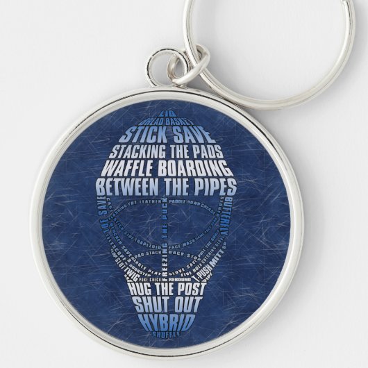 ホッケーゴアリーマスクタイポグラフィキーチェーン キーホルダー (正面)