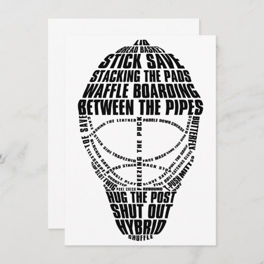 ホッケーゴアリーマスクパーティの招待状 招待状 (正面/裏面)