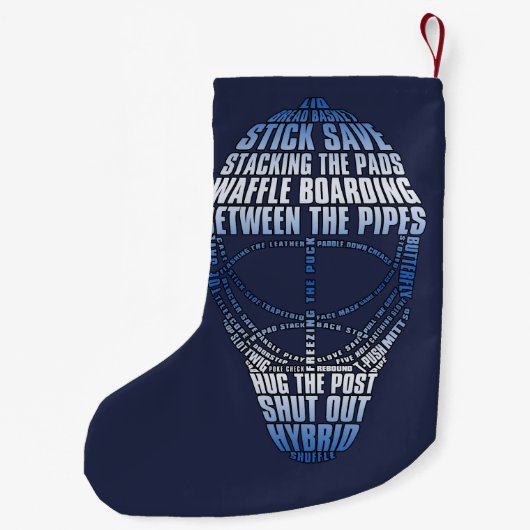 ホッケーゴアリーマスクワードアート スモールクリスマスストッキング (裏面)