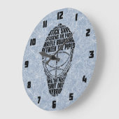 ホッケーゴアリーマスクワードアート ラージ壁時計 (傾斜)