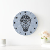 ホッケーゴアリーマスクワードアート ラージ壁時計 (ホーム)