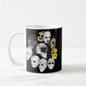 ホッケーゴアリーマスクヴィンテージ伝統進化 コーヒーマグカップ (左)