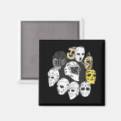 ホッケーゴアリーマスクヴィンテージ伝統進化 マグネット (正面/裏面)