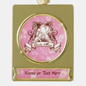 ホッケーゴアリーママカスタムクリスマスオーナメント ゴールドプレートバナーオーナメント (正面)