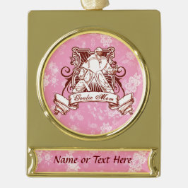 ホッケーゴアリーママカスタムクリスマスオーナメント ゴールドプレートバナーオーナメント